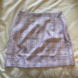 shein / romwe purple plaid mini skirt